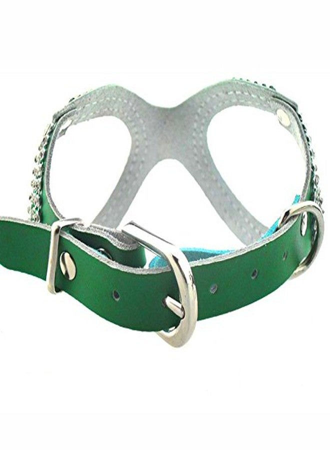 فوتابا طقم سرج من الجلد المرصع بأحجار الراين من فوتابا للحيوانات الأليفة للكلاب الصغيرة - صغير - أخضر - Image 3